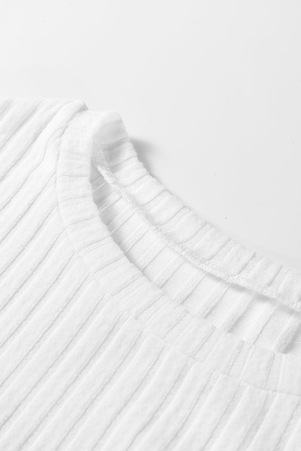 Ribbed Long Sleeve Round Neck Casual Knit Top
