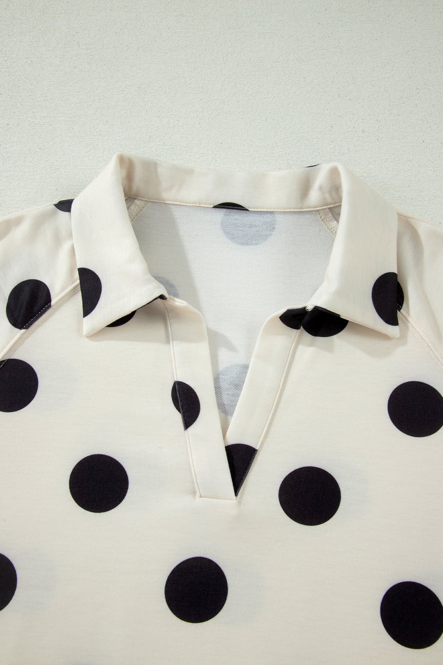 Green Polka Dot Lounge Set V Neck Tee and Shorts