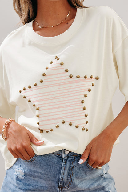 USA Star Graphic Tee Flag Day Independence Day Top