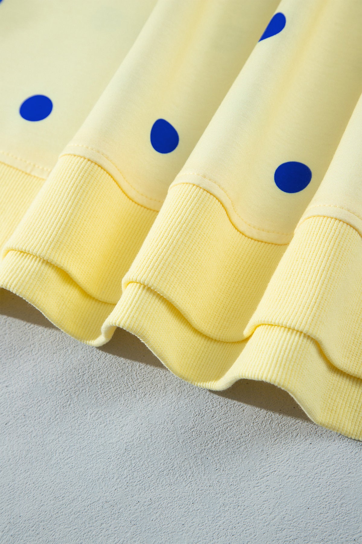 Polka Dot Oversized Long Sleeve Tee Split Hem