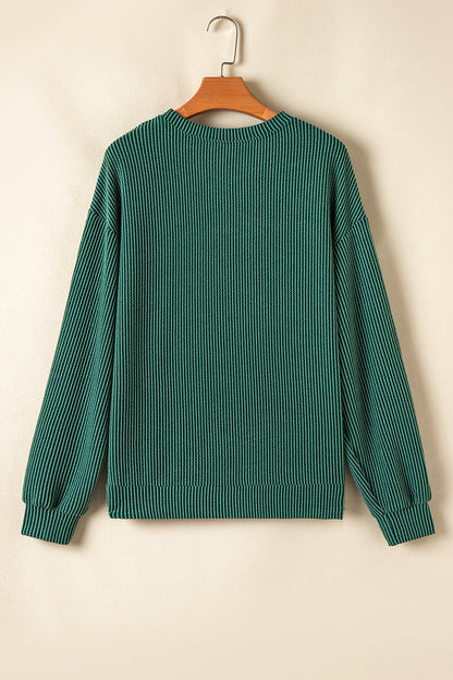 JOLLY Ribbed Knit Long Sleeve Top and Pants Set