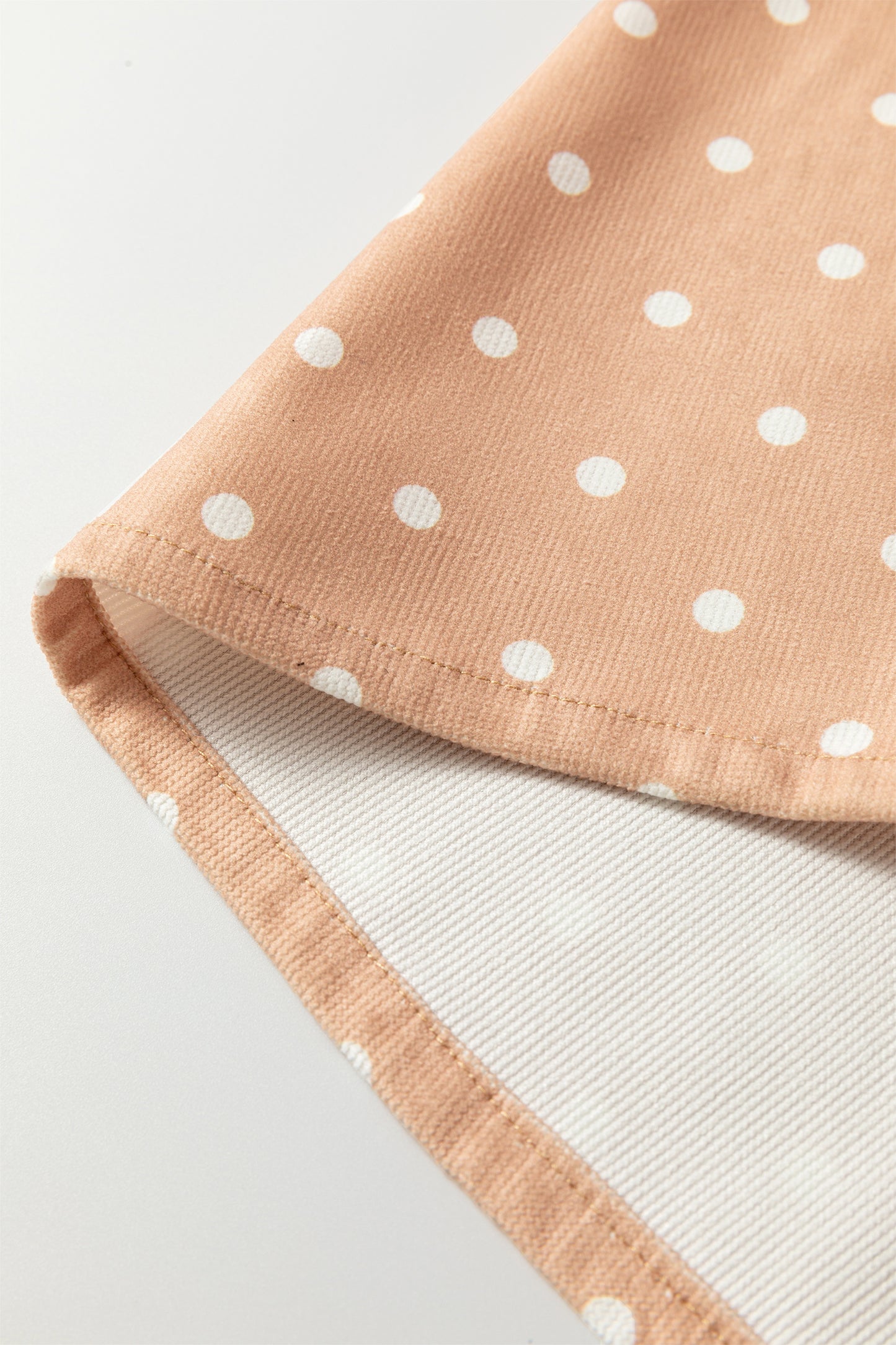 Khaki Polka Dot Drawstring Wide Leg Pants