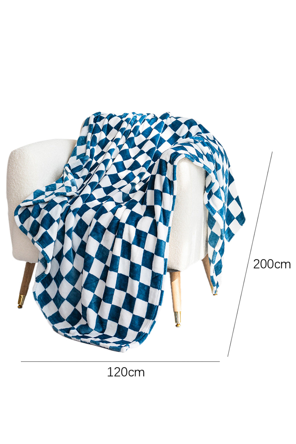 Yellow Checkerboard Printed Soft Throw Blanket 120*200cm