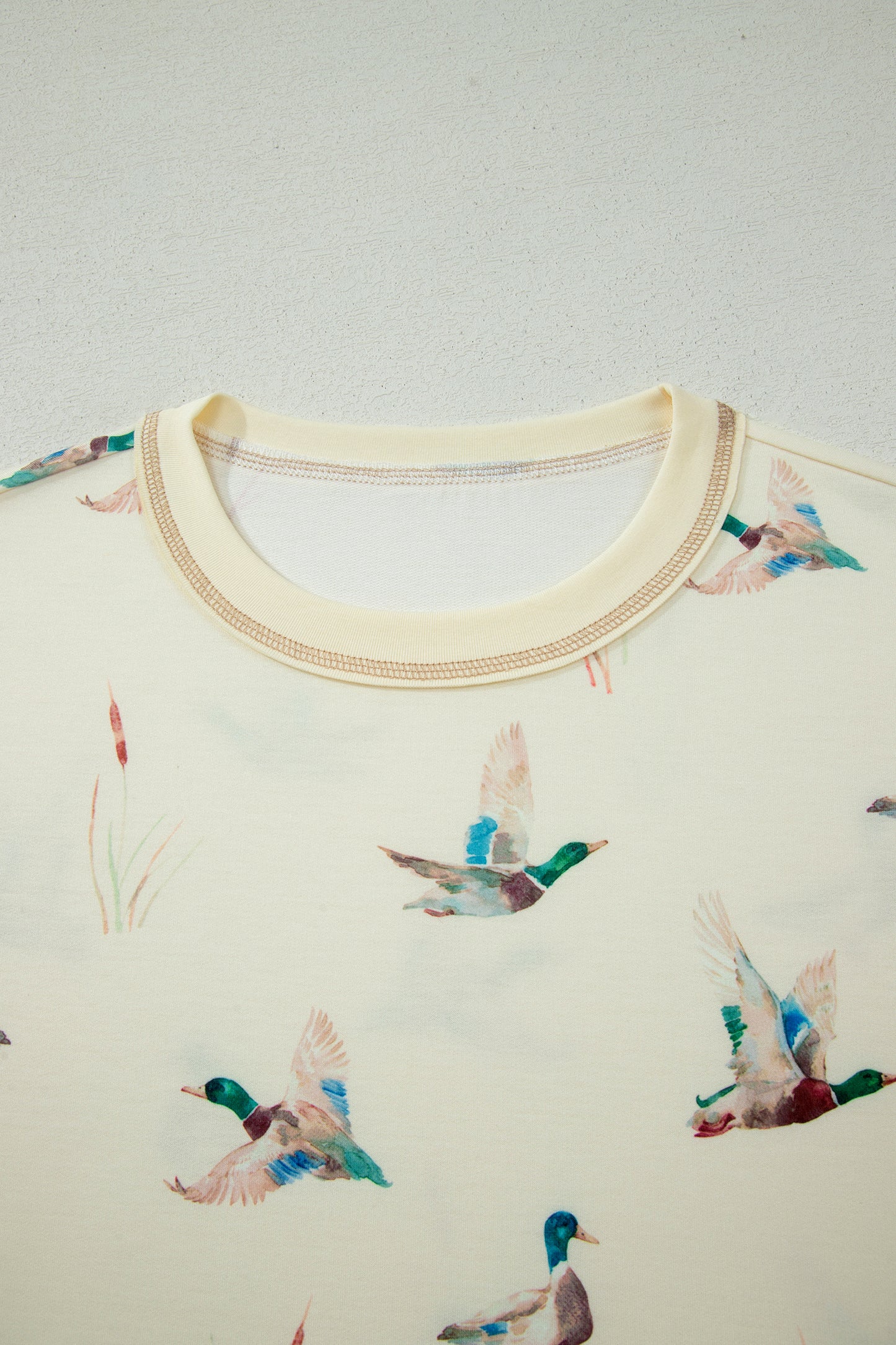 Mallard Duck Print Lounge Set Women Oversized Tee Shorts