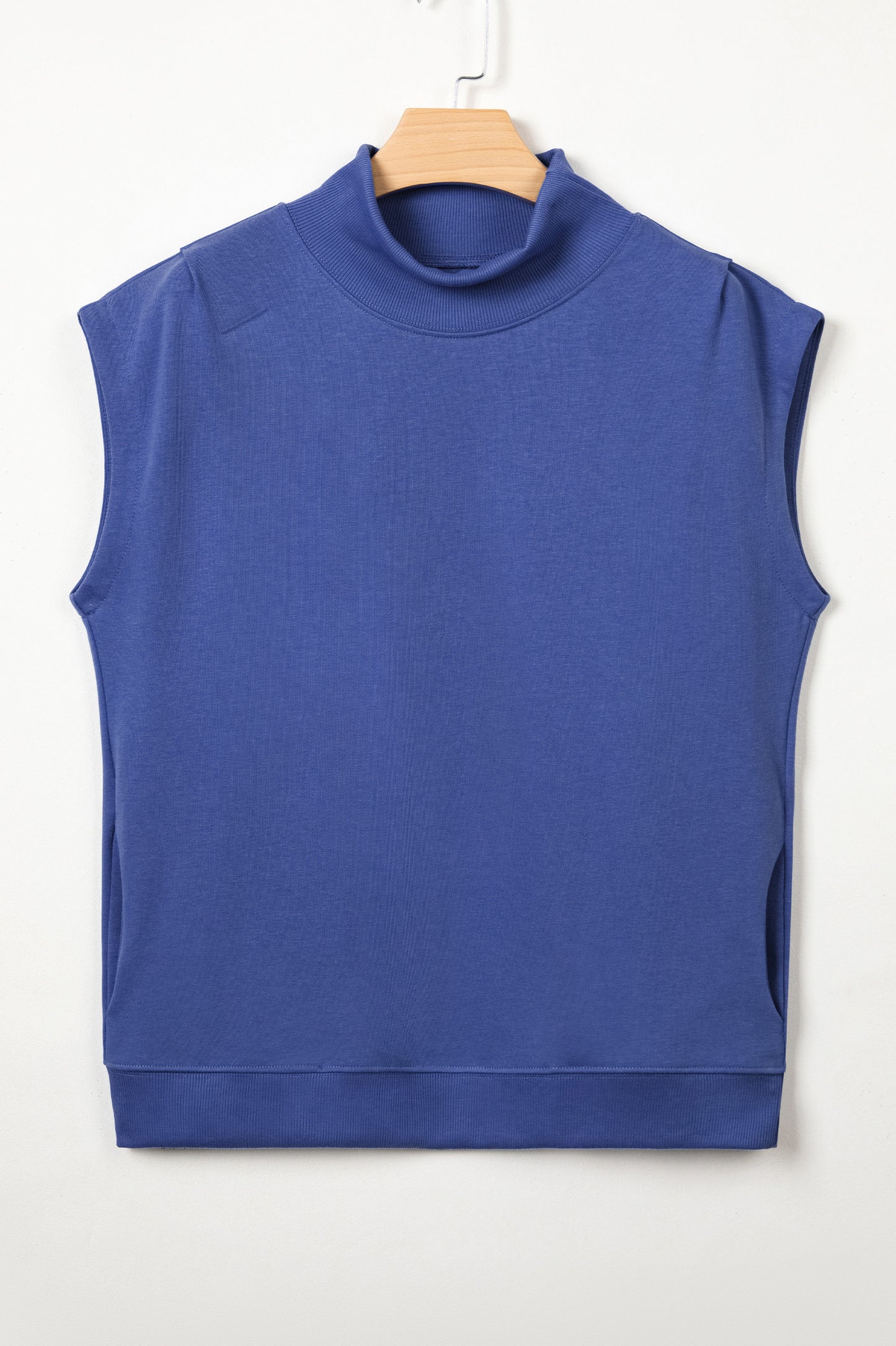 High Neck Cap Sleeve Loose Casual Top