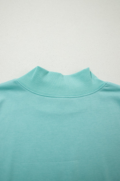 High Neck Cap Sleeve Loose Casual Top