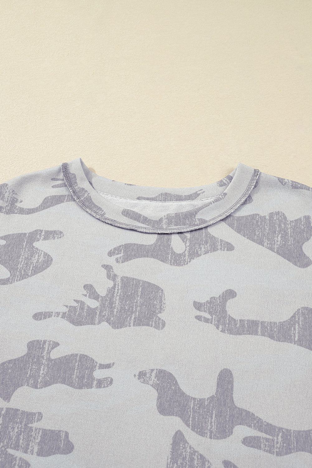 Plus Size Camo Print Round Neck Oversized Sweatshirt