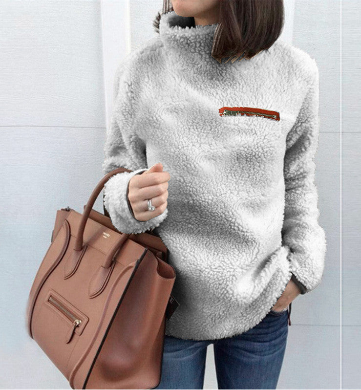 Half Zip Mock Neck Knit Sweater Top Long Sleeve Slim Fit