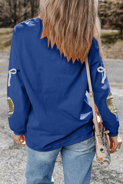 Back to School Gameday Football Bow Sweatshirt