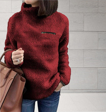 Half Zip Mock Neck Knit Sweater Top Long Sleeve Slim Fit