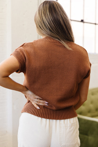 Western Horseshoe Knit Sweater Tee Short Sleeve Pullover