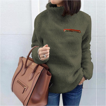 Half Zip Mock Neck Knit Sweater Top Long Sleeve Slim Fit