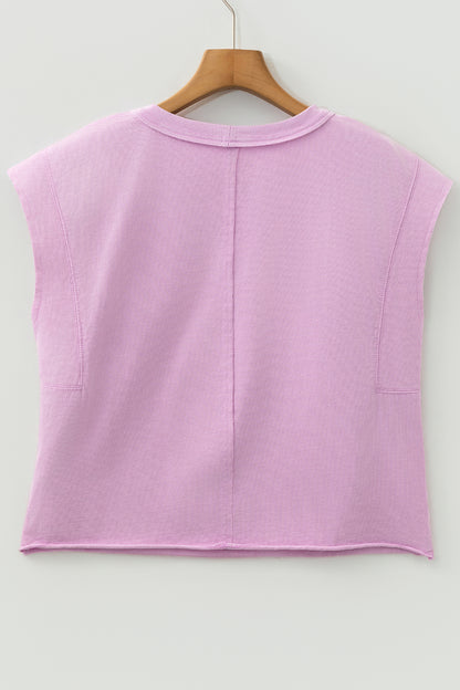 Medium Grey Mineral Wash Boxy Cotton Tank Top
