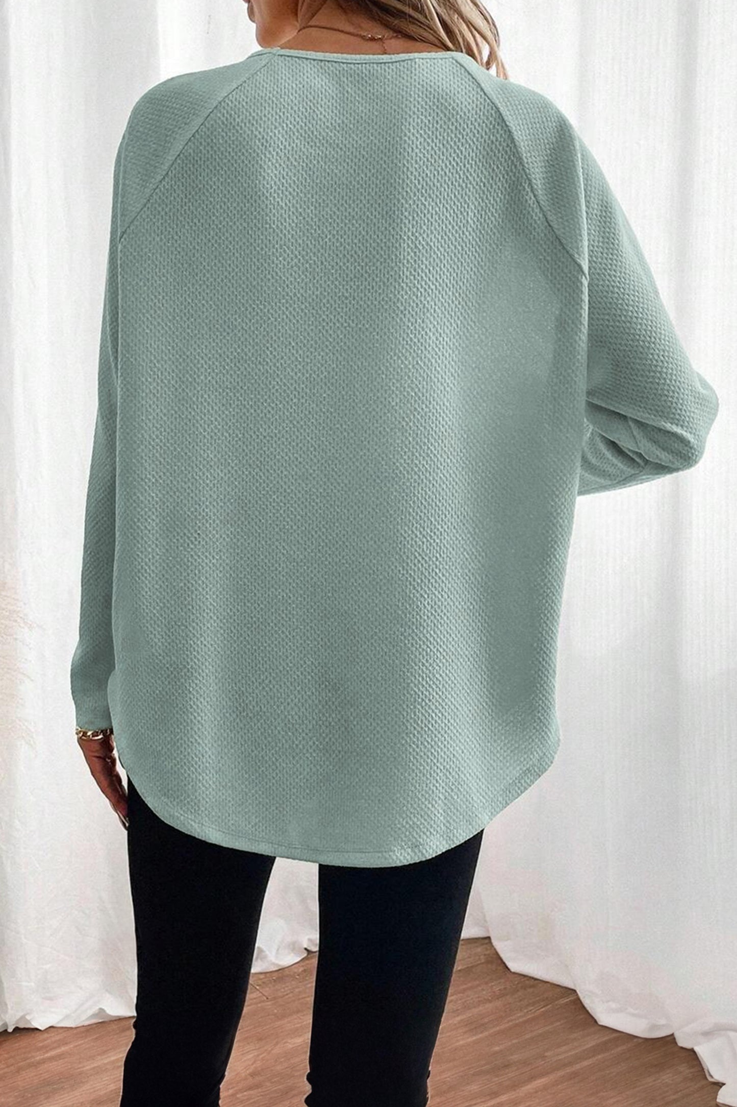 Moonlight Textured Raglan Sleeve Knit Top