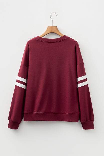 Varsity Stripe Drop Shoulder Oversized Women’s Sweatshirt