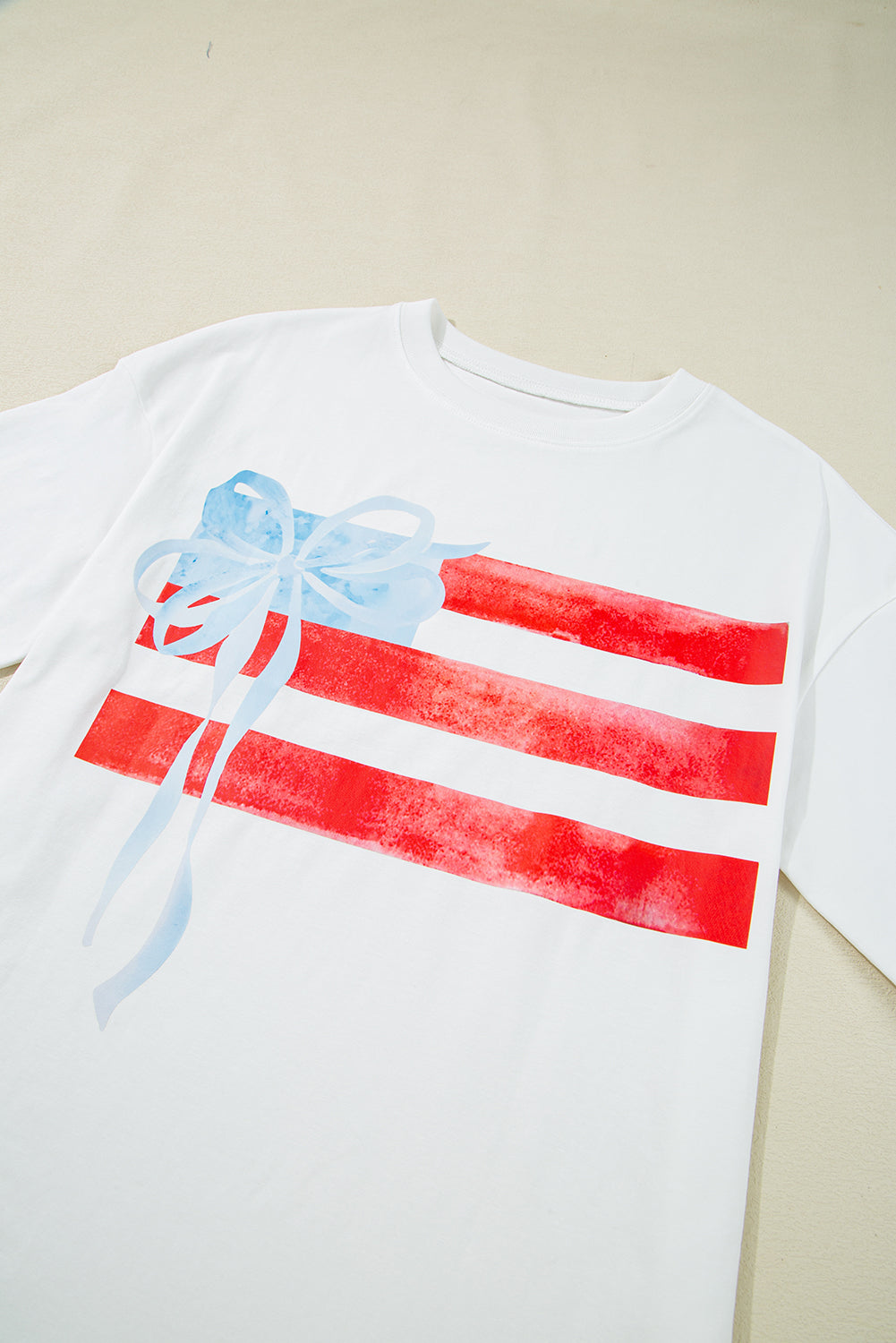 Blue Flag Bow Graphic Tee Flag Day Independence