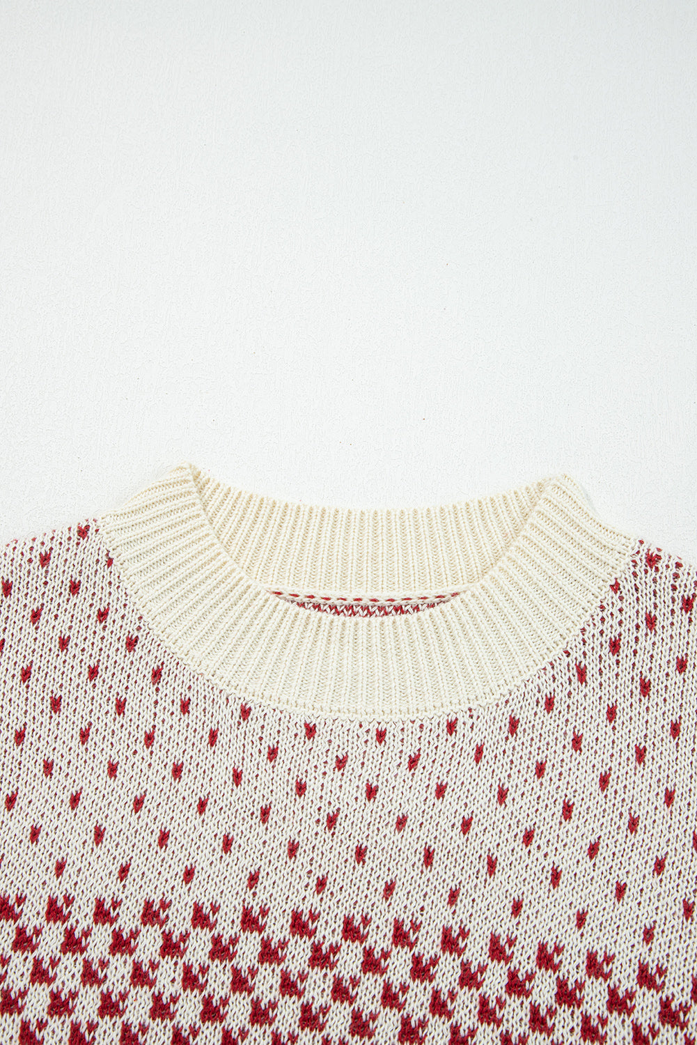 Black Contrast Color Pattern Lantern Sleeve Sweater