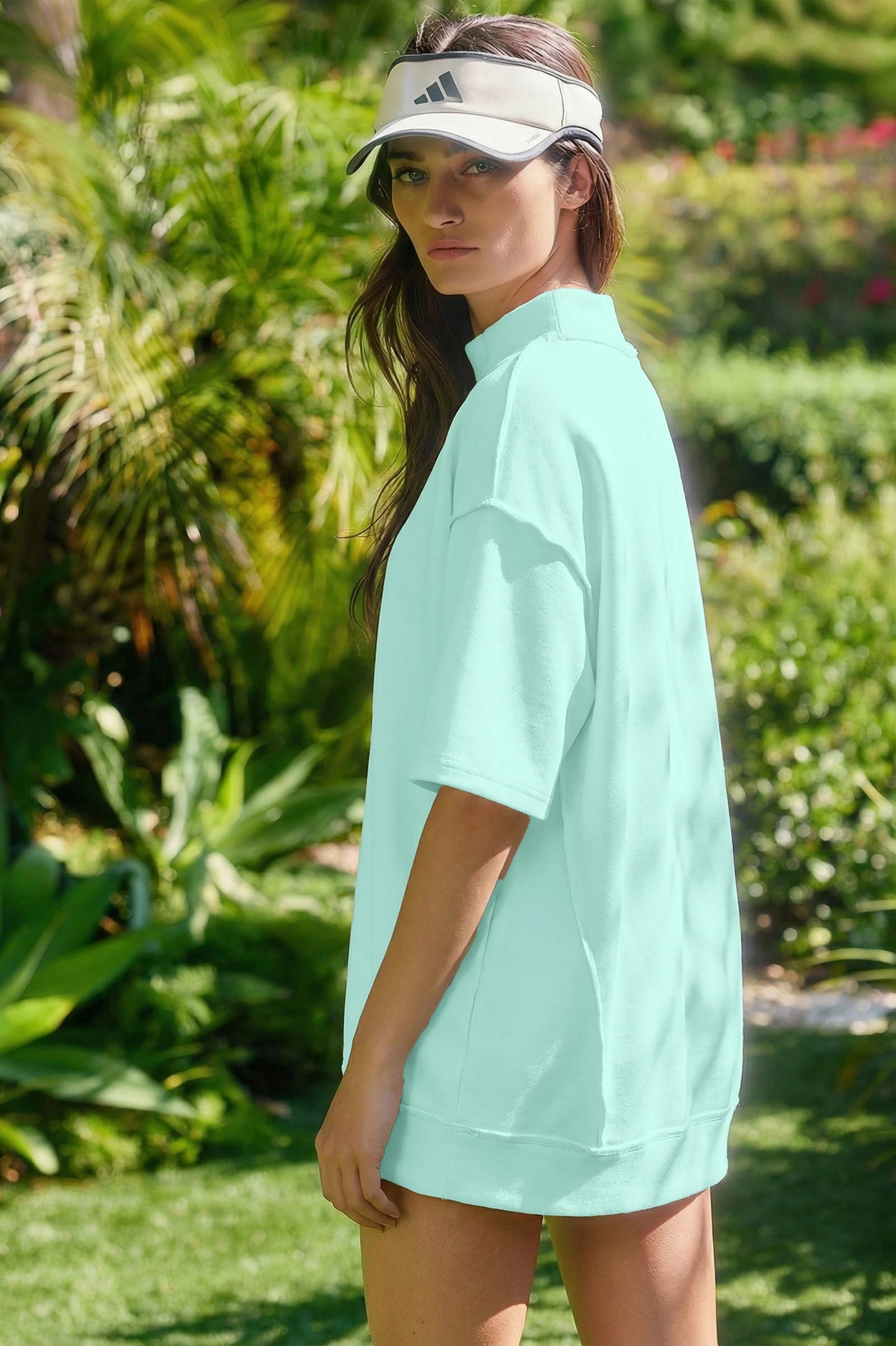 Oversized Two Piece Set Women Casual Tee Shorts Outfit