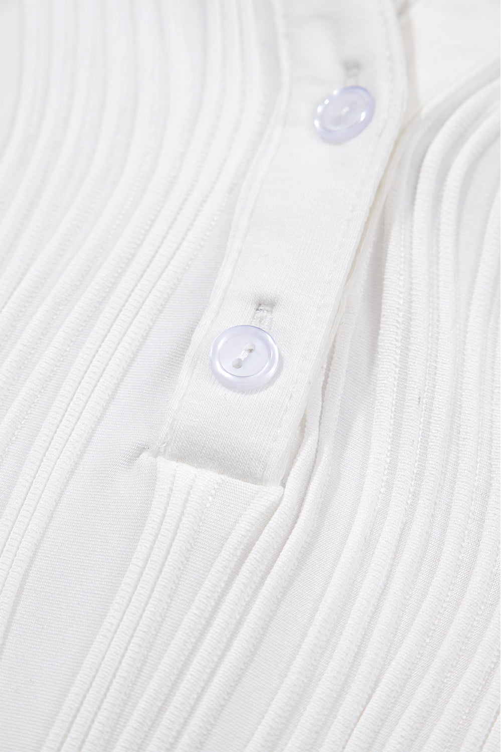 Ribbed V Neck Button Cap Sleeve Knit Top Casual
