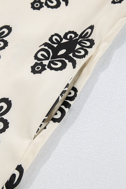 Boho Print Back Bow Mini Dress Sleeveless Summer