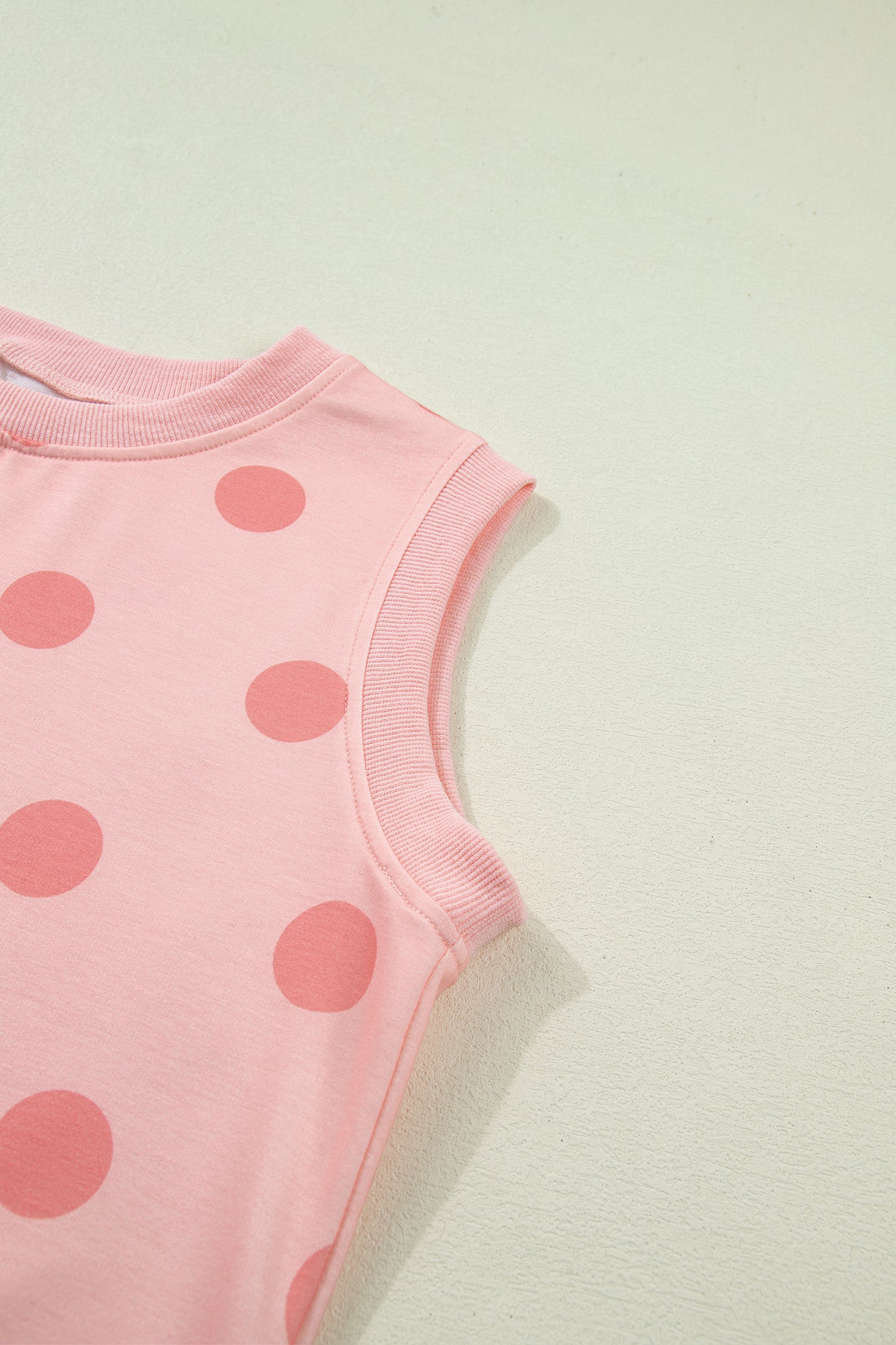Polka Dot Tank Top Split Skort 2 Piece Lounge Set