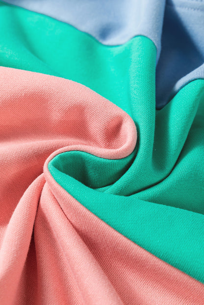 Mauve Colorblock Drop Shoulder Oversized Sweatshirt