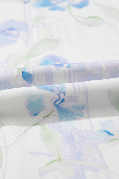 Easter Blue Floral Smocked Maxi Dress