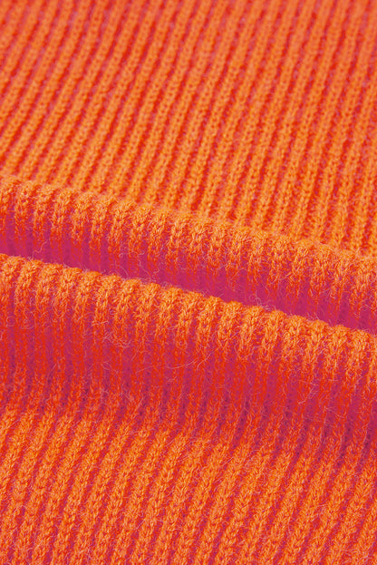 Orange Thankful for My Queens Ribbed Knit Sweater