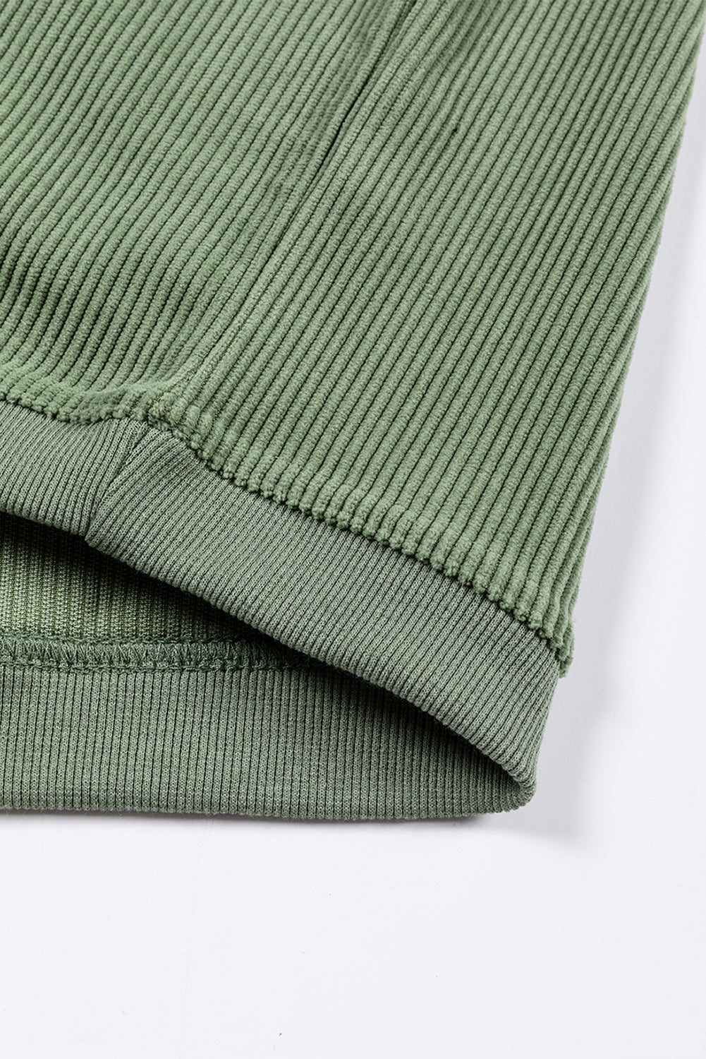 Black Ribbed Corduroy Oversized Pullover Sweatshirt