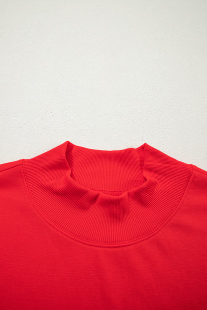 High Neck Cap Sleeve Loose Casual Top