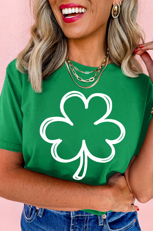Bright Green Shamrock Graphic St Patrick’s Day Tee