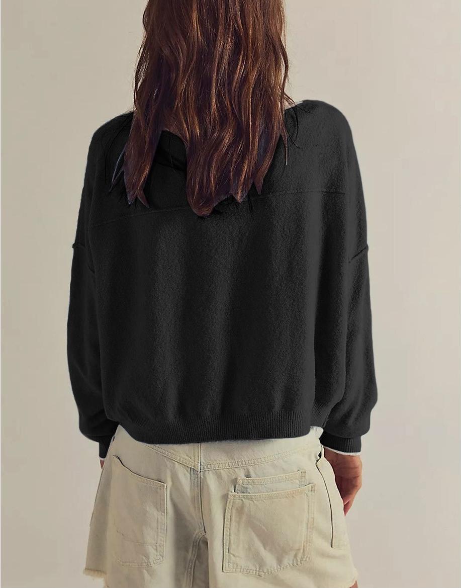 Loose Fit Crewneck Knit Sweater for Women Fall Winter