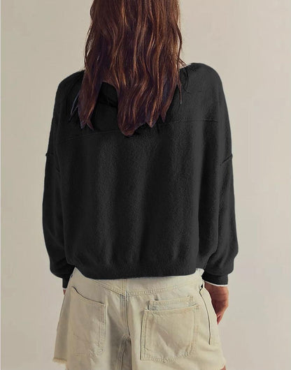 Loose Fit Crewneck Knit Sweater for Women Fall Winter