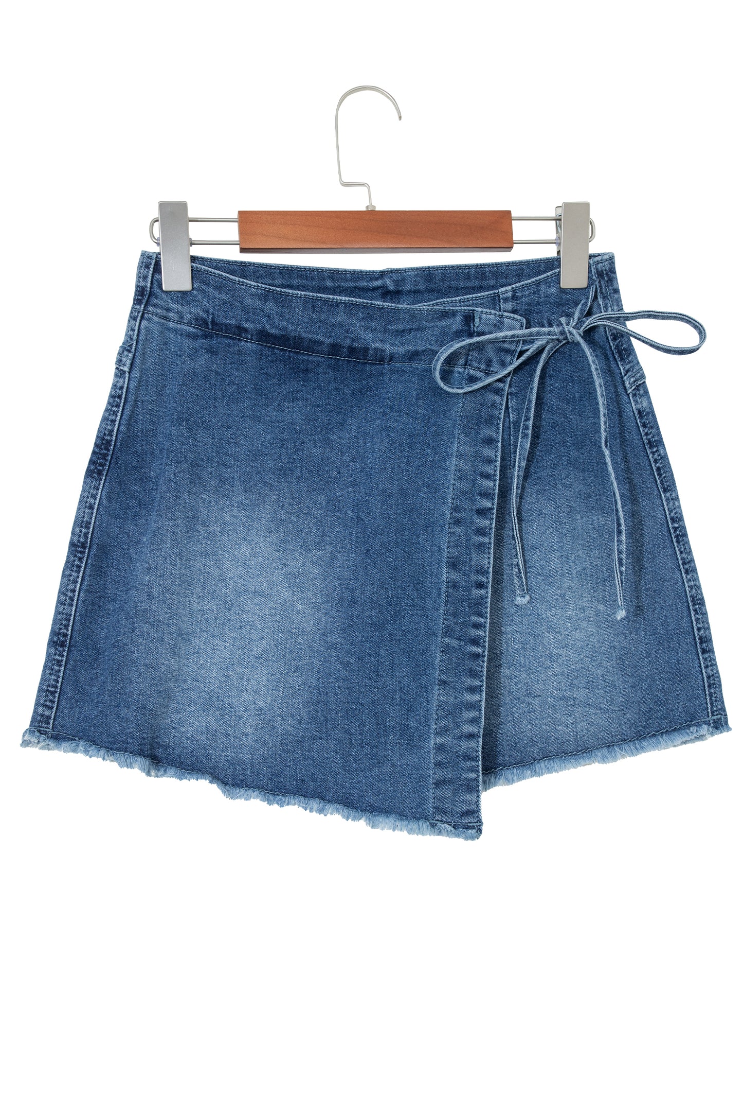 Denim Wrap Mini Skirt Women Tie Waist Casual Summer