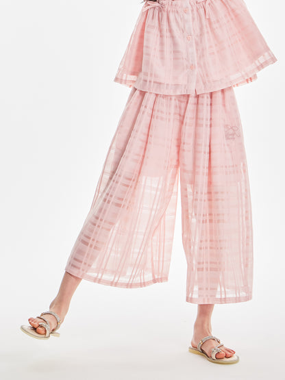 Girls Pink Bow Polo Shirt or Wide Leg Pants