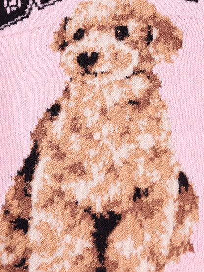 Pink Cartoon Dog Sweatshirt for Kids | Cozy & Cute