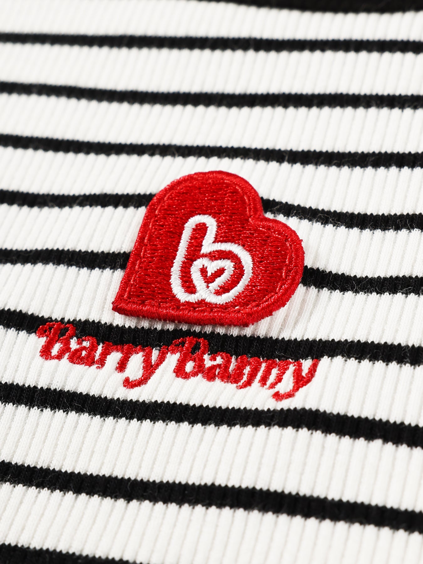 Kids Striped Sleeveless Heart Embroidery Crop Tank Top
