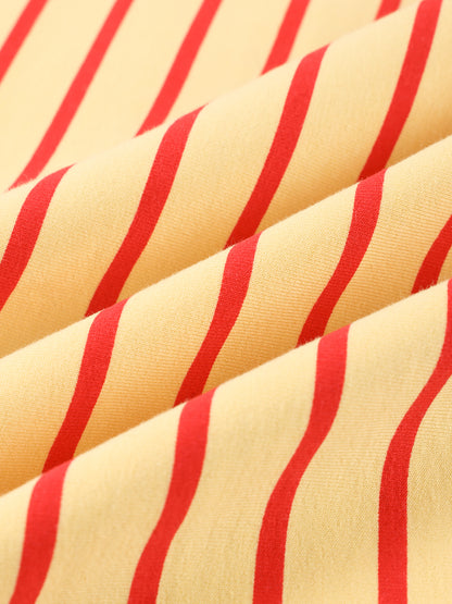 Girls Striped Wide Leg Pants with Elastic Waist