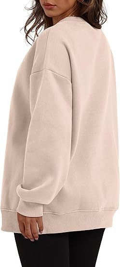 Oversized Crewneck Fleece Sweatshirt - Cozy Pullover Top