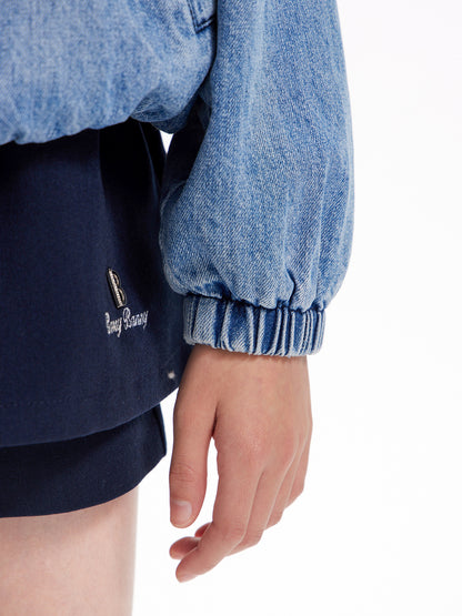 Vintage Denim Jacket for Kids - Retro Zip-Up Outerwear