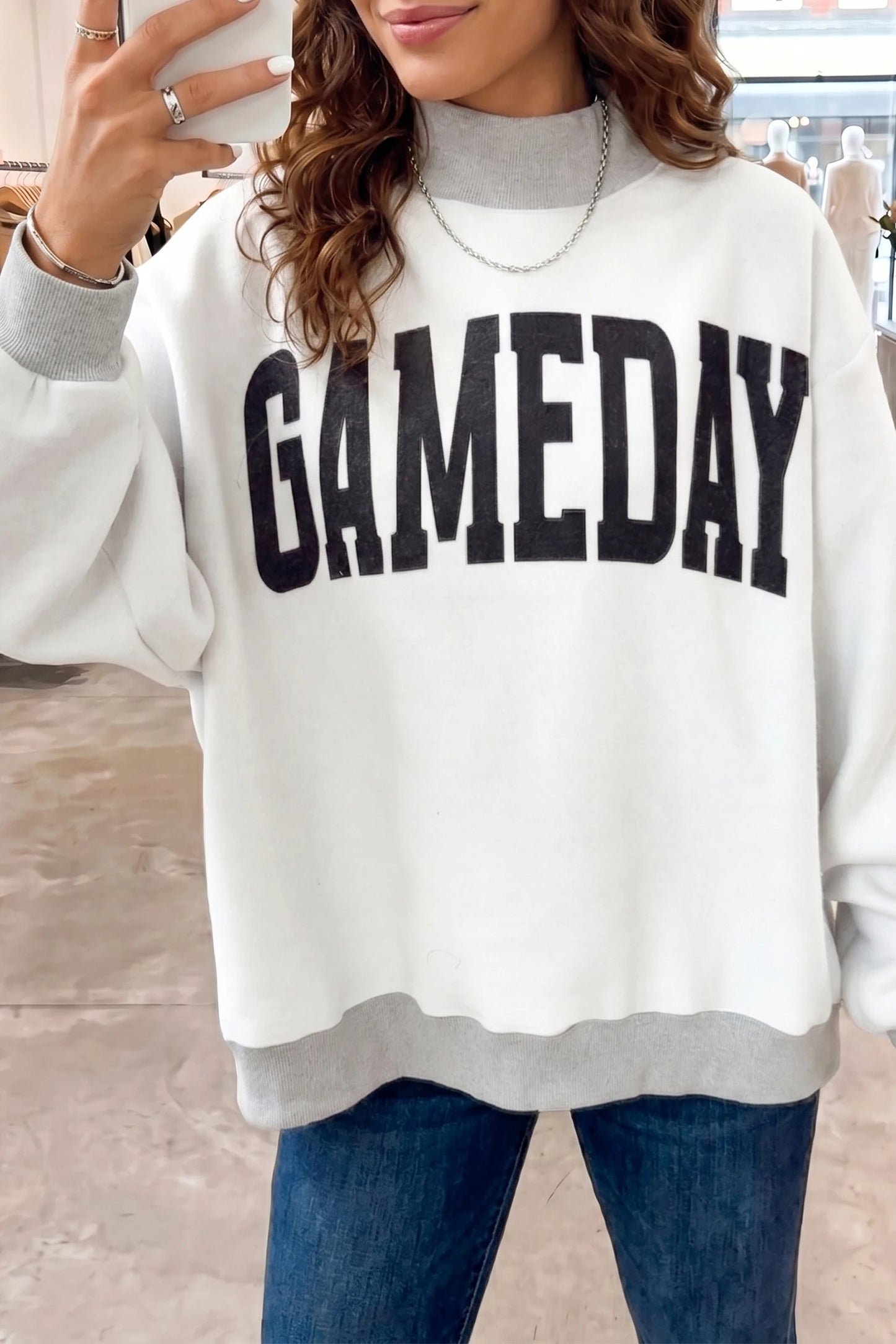 Gameday Graphic High Neck Reversible Sweatshirt