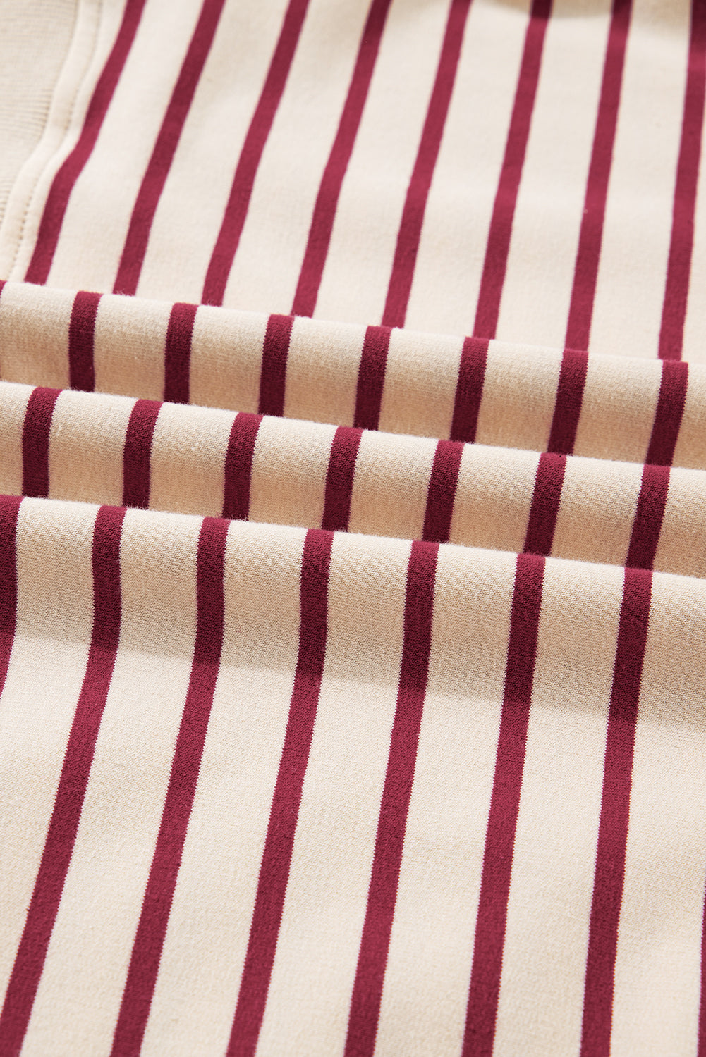 Red Stripe Collared Cropped Top & Bubble Skirt Set