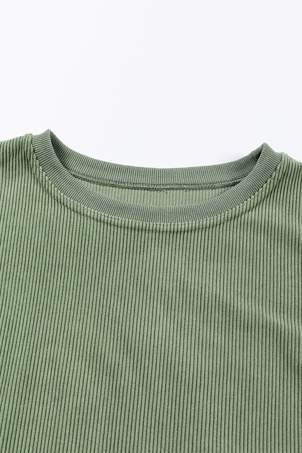 Black Ribbed Corduroy Oversized Pullover Sweatshirt