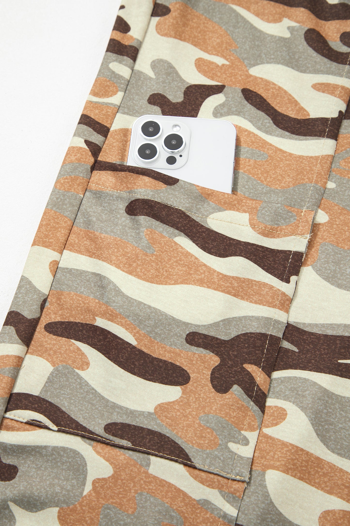 Camo Print Drawstring Elastic Waist Jogger Pants