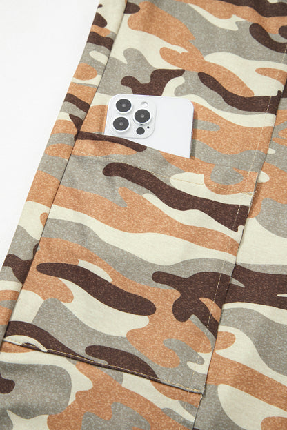 Camo Print Drawstring Elastic Waist Jogger Pants