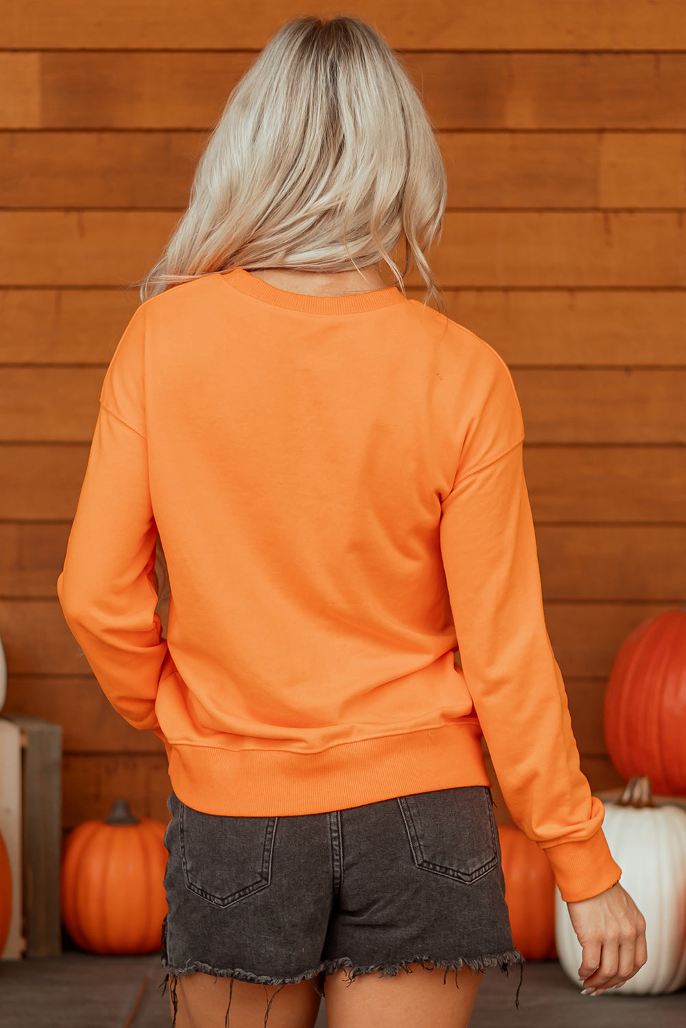 Spooky Graphic Halloween Crew Neck Sweatshirt