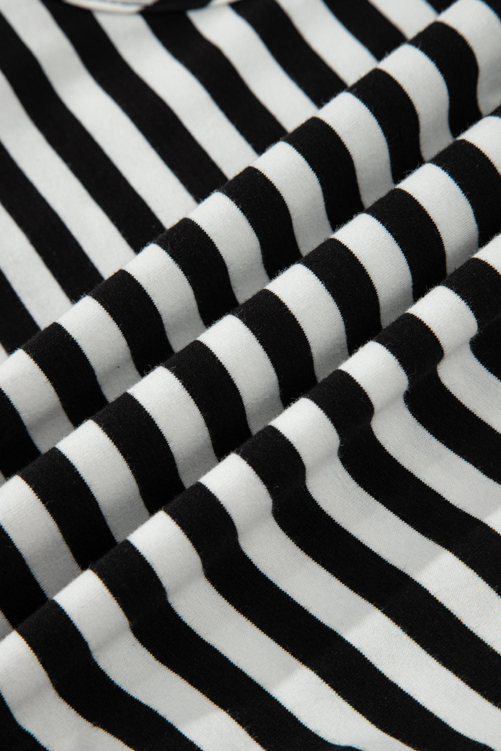 Black White Stripe U-Neck Sleeveless Loose Mini Dress