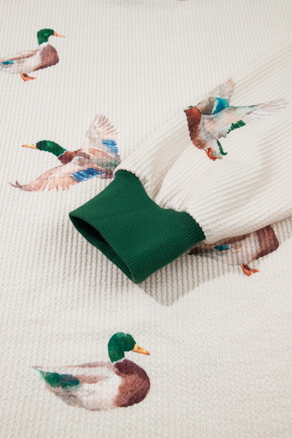 Duck Ribbed Top Western Colorblock Long Sleeve
