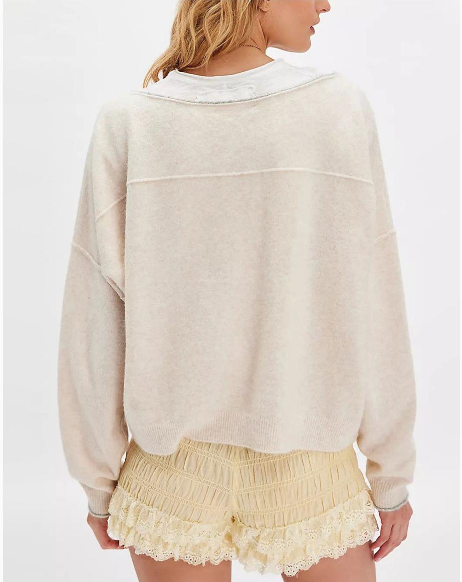 Loose Fit Crewneck Knit Sweater for Women Fall Winter