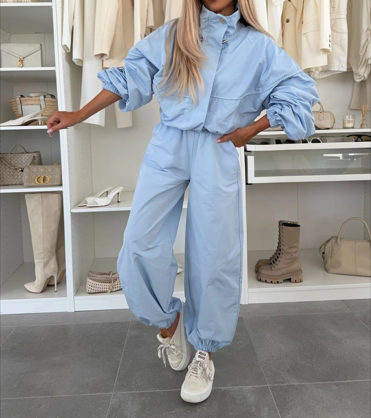 Women's 2 Piece Zip Up Jacket Jogger Pants Set